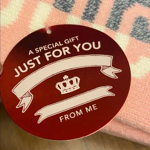 Juicy by Juicy Couture Pink and Gray Logo Knit Insulating Socks One Size. - Picture 5 of 5